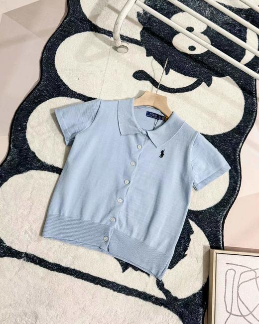 F032525春夏新款休闲百搭翻领领口小马刺绣针织Polo衫T恤 商品图5