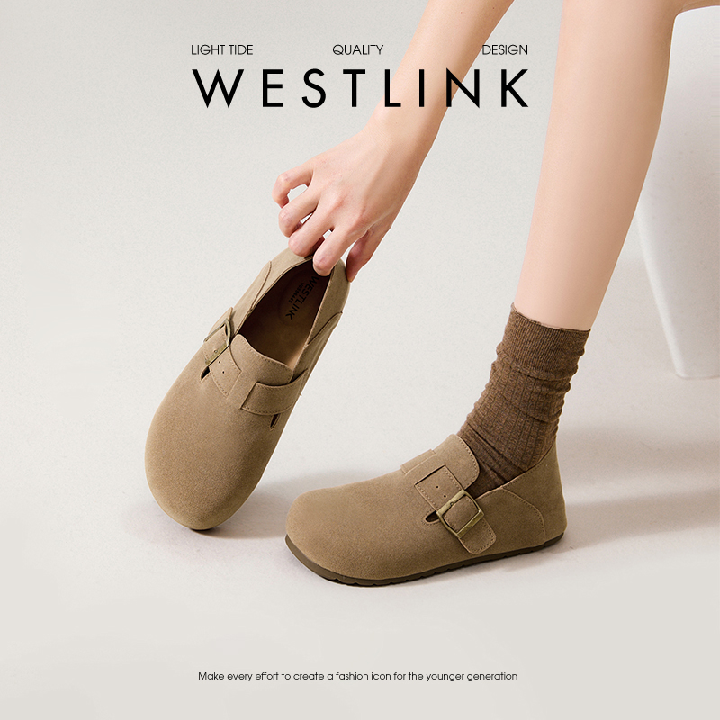 【限时秒杀】西遇勃肯鞋女2026春季新款百搭外穿复古厚底全包增高休闲女鞋V0066317