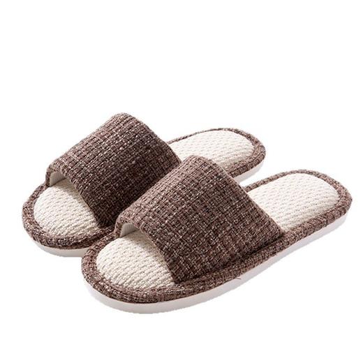 【防滑厚底！亲肤舒适】亚麻拖鞋男春秋居家静音透气家用待客防滑室内四季棉麻布拖鞋男夏。xa 商品图4