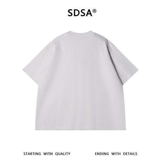 SDSA男装2026新款高贵轻奢时尚简约纯色领口磨破设计圆领短袖T恤 商品图4