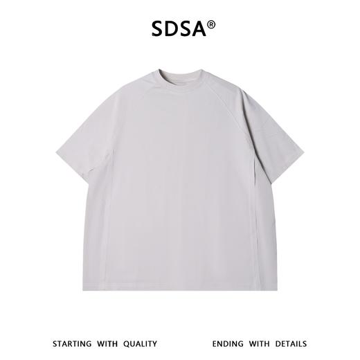 SDSA男装2026新款高贵轻奢美式撞色后背印花字母圆领短袖T恤百搭 商品图0