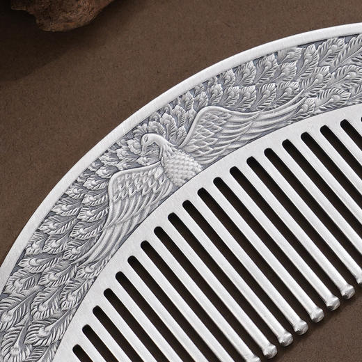 子佩集【凤舞福华】银S999梳子【BX0460992】凤凰展翅2602 商品图1