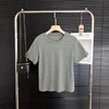 F032501春季新款纯色定染工艺舒适百搭圆领打底短袖T恤 商品缩略图5