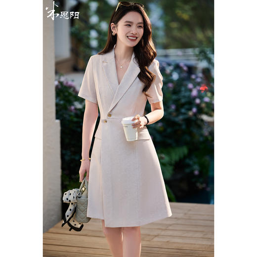 米思阳2026春夏新款通勤职场西装连衣裙小个子设计感高端短裙子女2144/1028 商品图0
