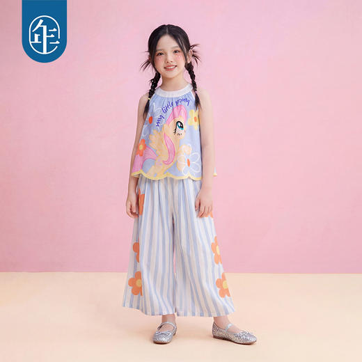 小马宝莉联名年衣童装套装女童夏季新款可爱卡通背心吊带长裤套装 商品图1