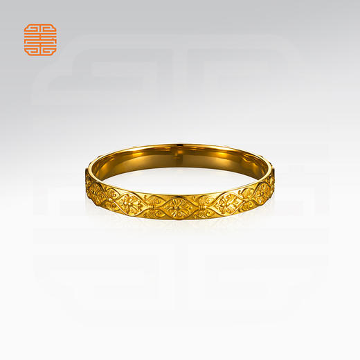 玺匠金铺《富贵金安镯》足金9999金镯子女士款黄金首饰生日礼物 商品图3