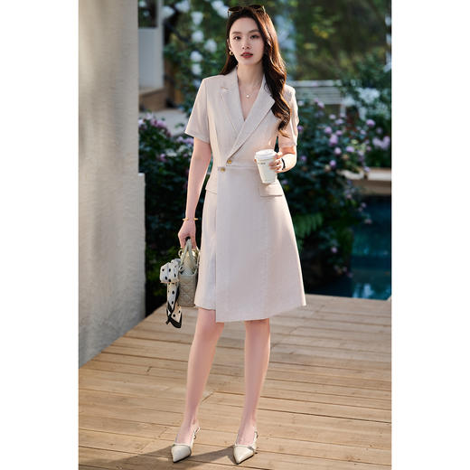 米思阳2026春夏新款通勤职场西装连衣裙小个子设计感高端短裙子女2144/1028 商品图4