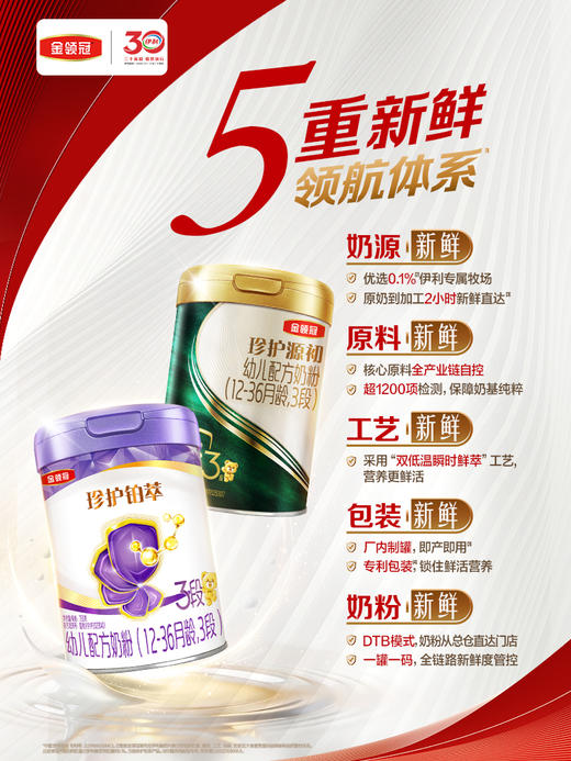 【超值特惠】伊利金领冠珍护源初1-3段配方奶粉750g罐 商品图1