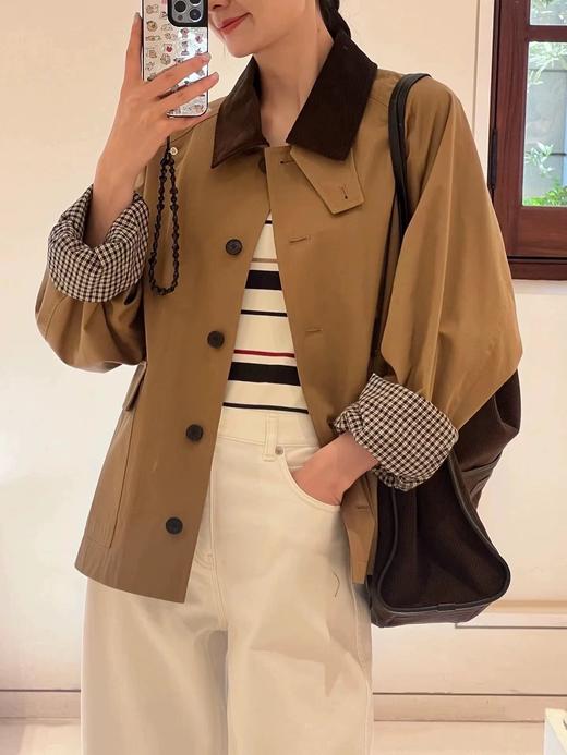 F032579日常通勤百搭休闲质地轻盈灯芯绒领夹克短外套 商品图9