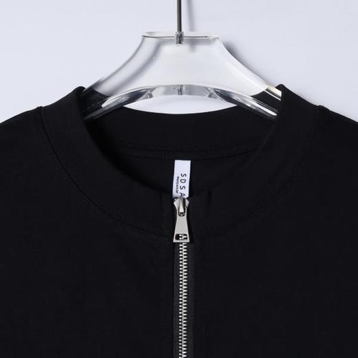 26T231SDSA男装2026新款高贵轻奢极简风纯色拉链开衫短袖T恤百搭宽松潮 商品图3