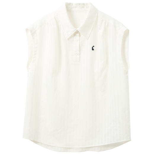 三彩2026夏季新款刺绣小衫翻领短袖上衣通勤简约S 商品图4