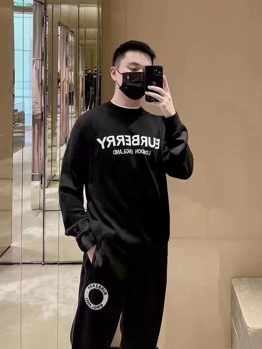 F032559胸前立体硅胶字母logo两色情侣款圆领卫衣 商品图9