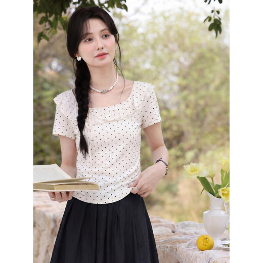 鹿向南【0328/20:00新品前一小时7折】波点T恤 商品图0