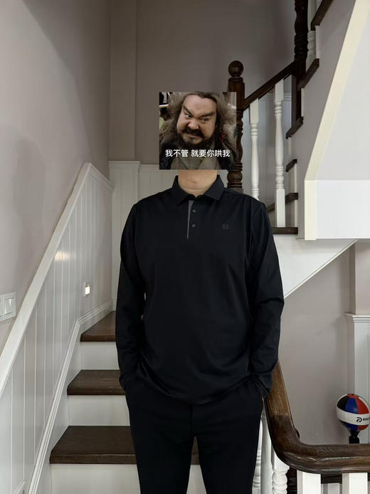 125-3 老朱自留 两棵树 男士商务休闲 polo领 长袖T恤 亲肤速干抗菌 176/148穿L宽松合适 商品图3