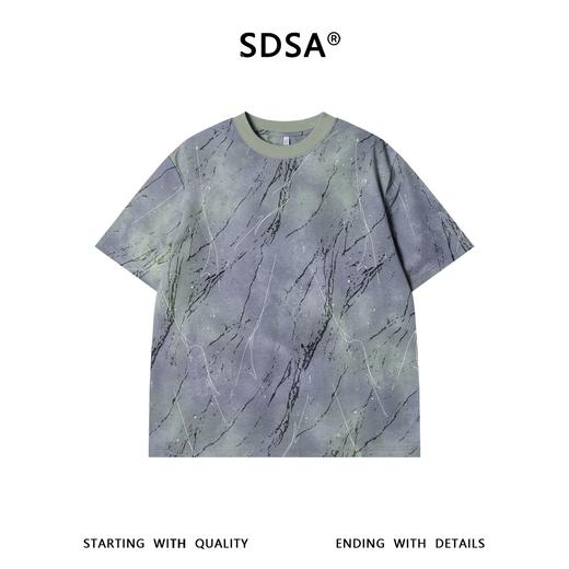 26T152SDSA男装2026新款高贵轻奢时尚扎染凌乱线条印花圆领短袖T恤百搭 商品图1