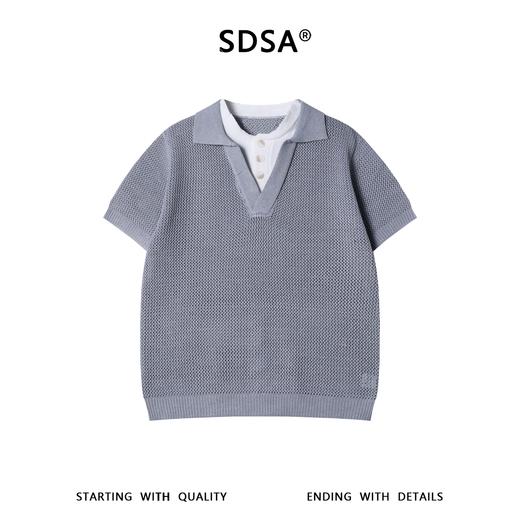 7062SDSA男装2026新款高贵轻奢老钱风撞色简约假两件短袖T恤百搭休闲 商品图1