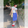 西遇花束图案印花短袖T恤女2026年夏季新款圆领正肩短款白色上衣SS060255 商品缩略图1
