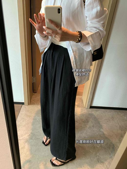 LO*W CLA*SIC 新款 纯色直筒宽松亚麻天丝休闲裤西装裤 商品图5
