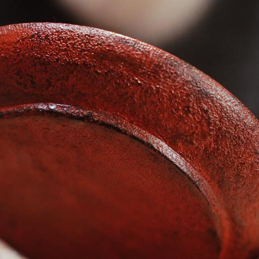 【赤壁熔岩大漆圈足浅盘】熔岩肌理茶盘 商品图5