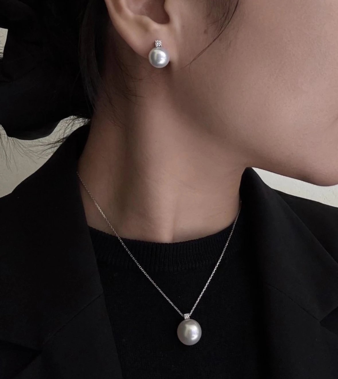 世纪经典款！施华洛珍珠项链&耳钉  多尺寸可选   戴安娜王室优雅珍珠系列