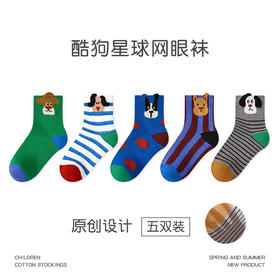 【19.9元5双】儿童春夏薄款袜子 A类棉质透气网眼童袜