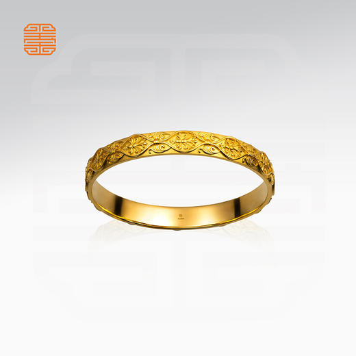 玺匠金铺《富贵金安镯》足金9999金镯子女士款黄金首饰生日礼物 商品图2
