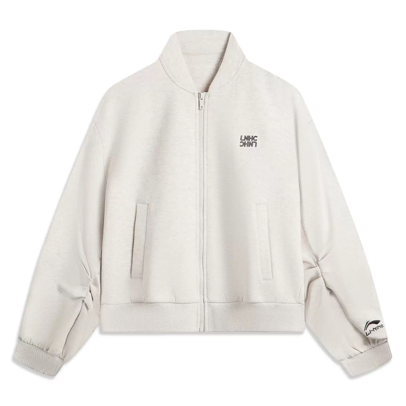 MJ｜李宁正品运动时尚系列女子简约休闲柔软舒适宽松针织外套