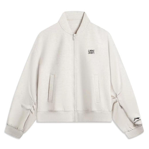 MJ｜李宁正品运动时尚系列女子简约休闲柔软舒适宽松针织外套 商品图0