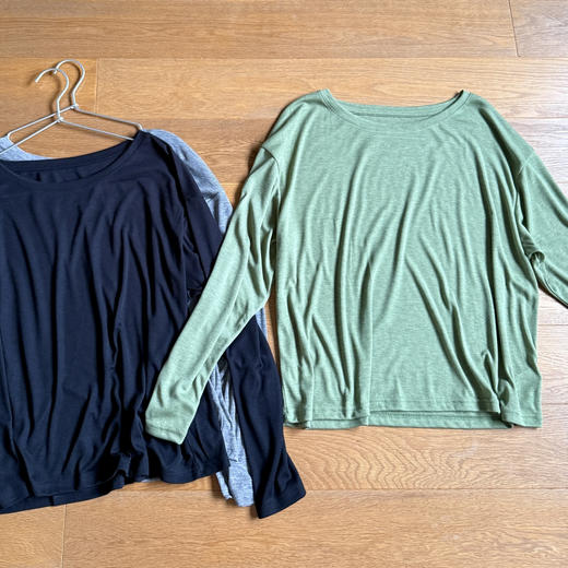 呼吸感-极简风宽松圆领薄长袖T恤【包邮+三天无理由退换】 商品图14