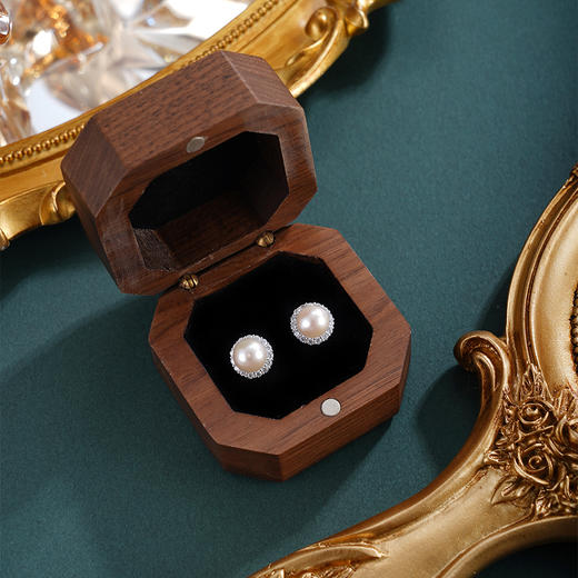 子佩集【花韵长情】银S925珍珠惜王妃耳钉【E4618】7mm珠双色太阳花2601 商品图3