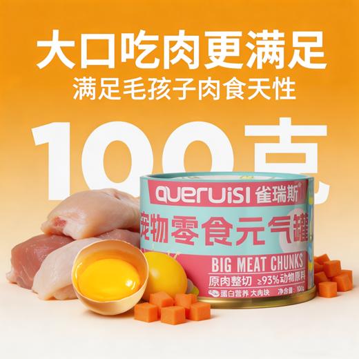 雀瑞斯宠物零食犬猫通用罐大块肉元气罐头100g*24罐，线下店铺专供vip 商品图3