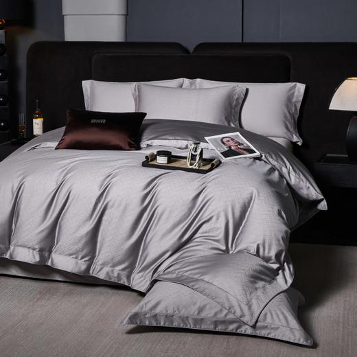 长绒棉大提花四件套-光之舞（银灰） 商品图2