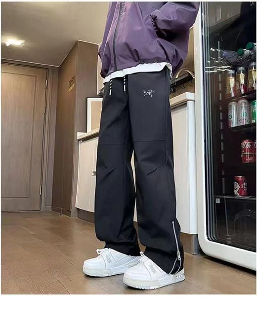 F032521纯色Logo腰带修身直筒休闲裤徒步登山裤长裤 商品图5