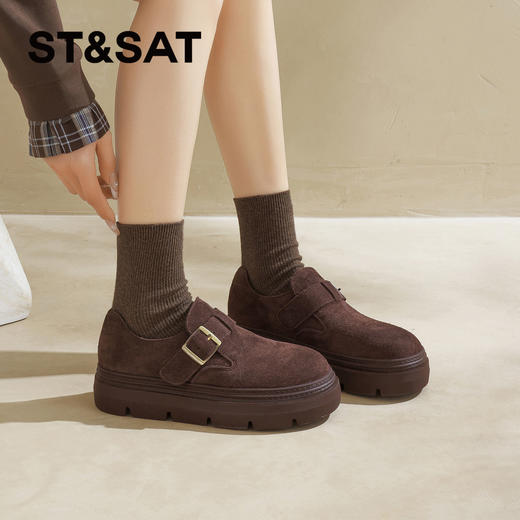 星期六26春新款百搭单扣厚底增高勃肯鞋SSE1112CHF 商品图6