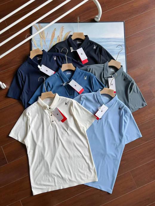 F032567新款运动系列撞色条纹领前胸撞色四合扣冰感科技短袖POLO衫 商品图0