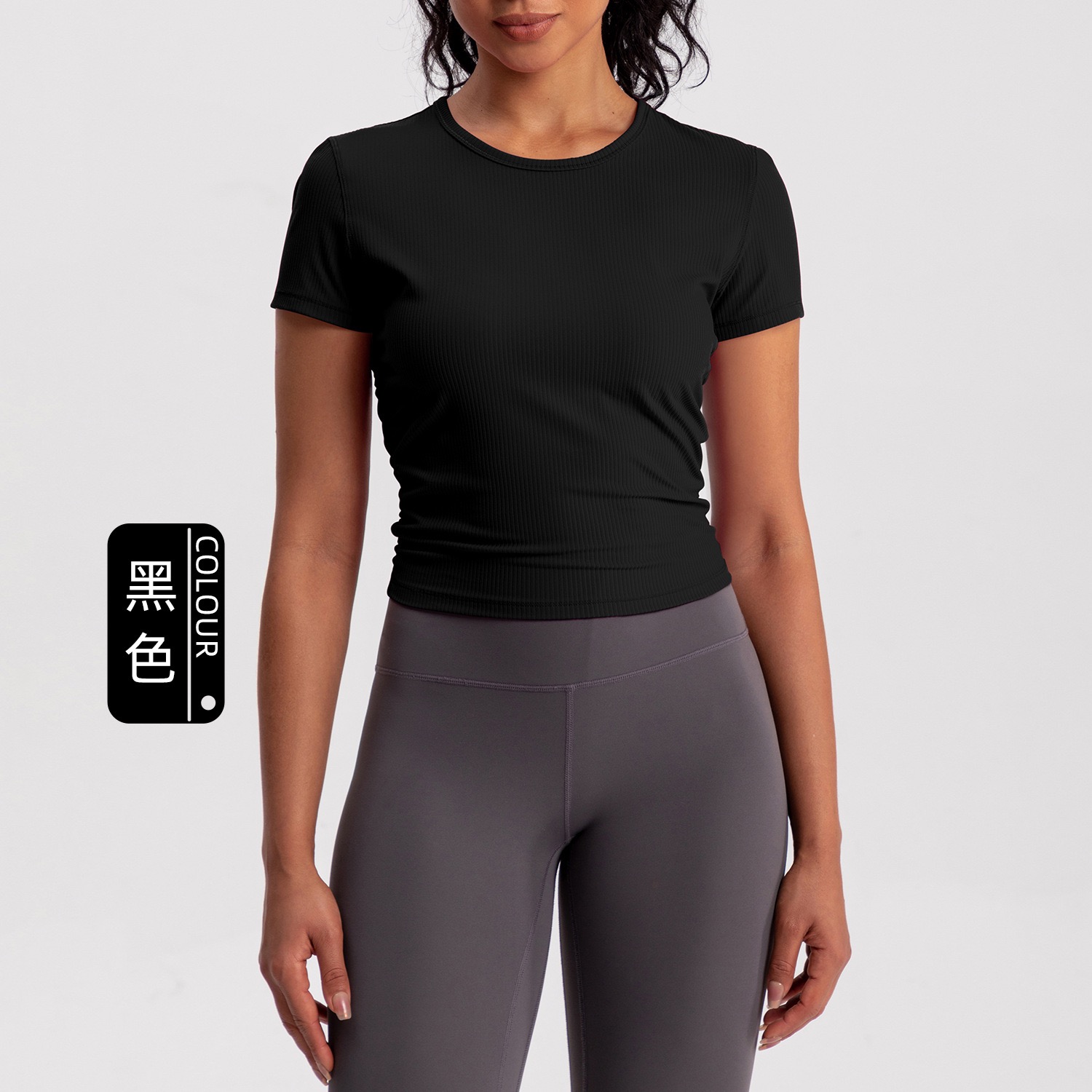 火桐hooton 运动系列 罗纹修身运动短袖