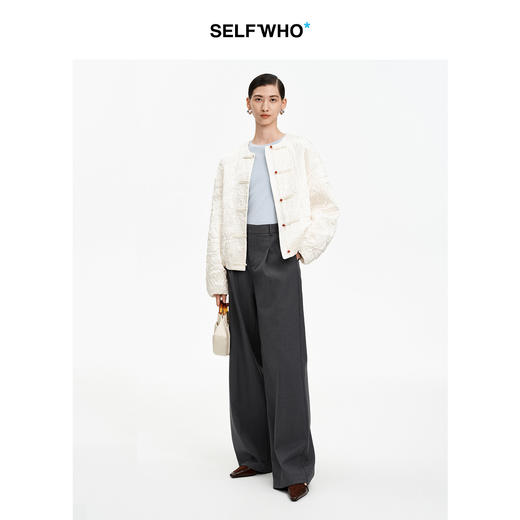 SELFWHO醋酸棉混纺假两件针织衫上衣女2026夏季新款撞色修身毛衣 商品图3