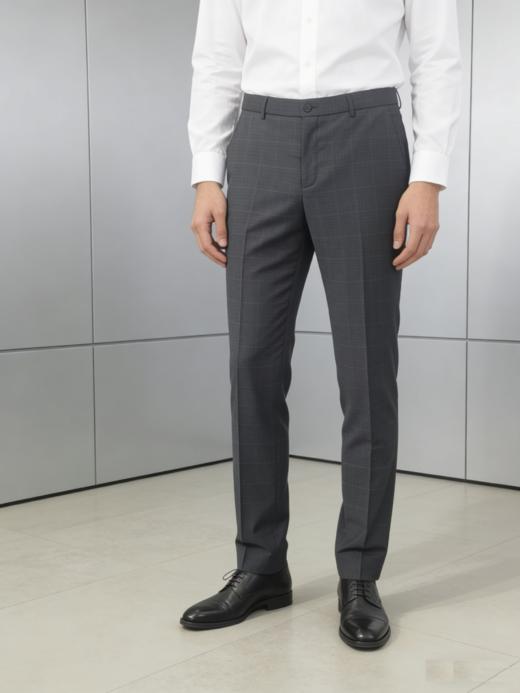 G2000男装SS26商场新款【BLACK】【可机洗/防静电/绵羊毛混纺】修身西裤61455343 商品图0