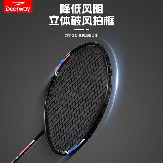 【送羽毛球2个】德尔惠1618全碳素一体羽毛球拍套装 商品图4