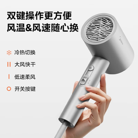 积分免费兑：美的（Midea）6亿等离子护发电吹风 家用负离子护发吹风筒 1800W大功率快干吹风机 FJ308银