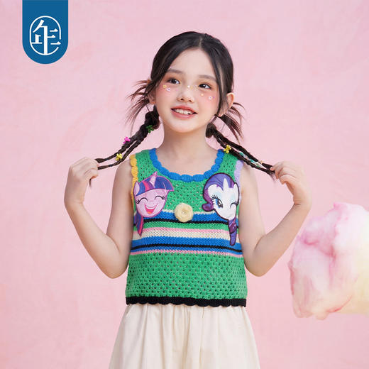 小马宝莉联名年衣童装背心2026年夏季新款女童卡通风针织吊带上衣 商品图2