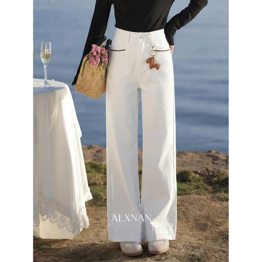 鹿向南【0328/20:00新品前一小时7折限量100件】白色牛仔裤 商品图1