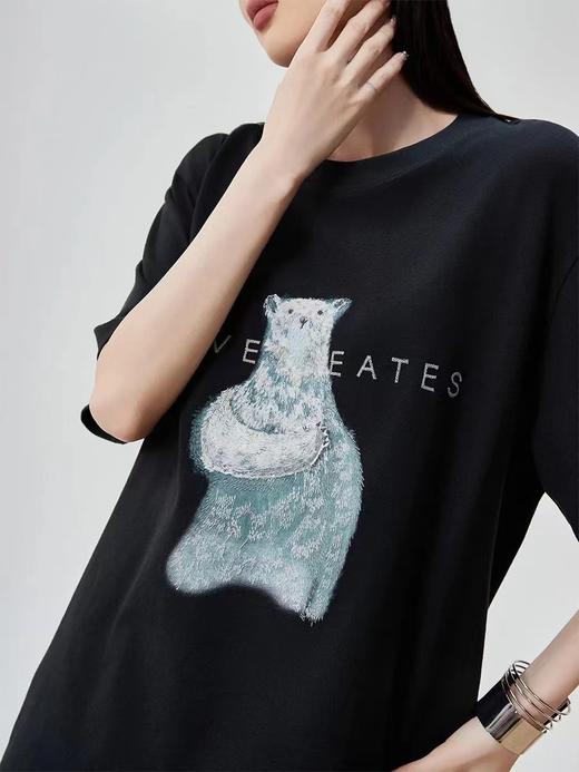 F032574夏季新款飞马刺绣圆领宽松休闲百搭短袖T恤 商品图11