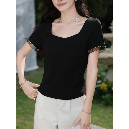 鹿向南【0328/00:00新品前一小时7折】黑色T恤 商品图2