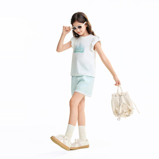 女童圆领短袖针织衫夏季新款安奈儿童装EG621636 商品图5