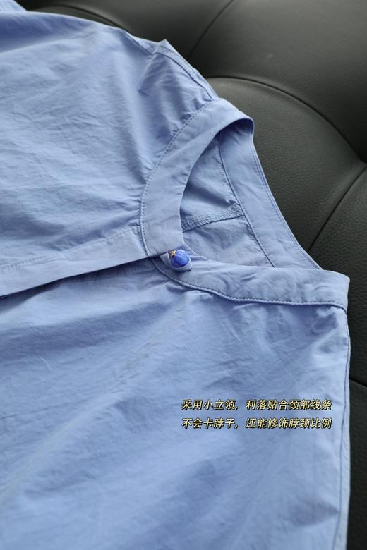 蔚蓝色盘扣气质衬衫｜新中式设计，清冷贵气，不挑皮不挑场景 商品图9