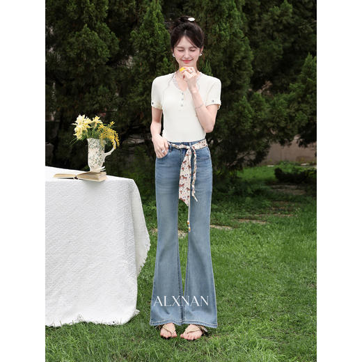 鹿向南【0328/20:00新品前1小时7折限量100件】蓝色牛仔裤 商品图2