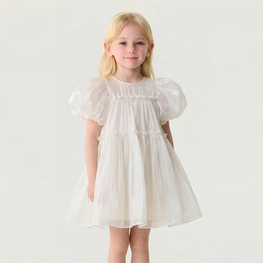 马克珍妮梦幻甜美女童欧根纱公主裙2026年夏装新款560856 商品图1