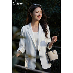 米思阳2026春季新款简约高级感西装外套宽松正式七分袖上衣女0874