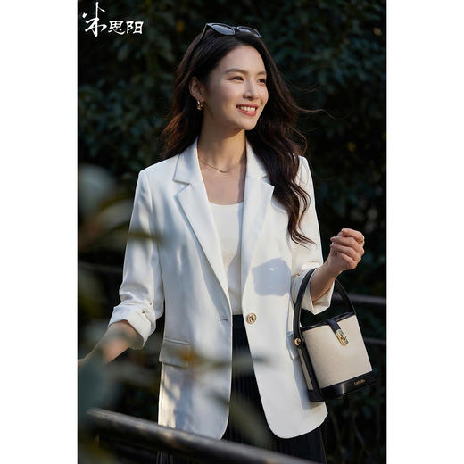 米思阳2026春季新款简约高级感西装外套宽松正式七分袖上衣女0874 商品图0